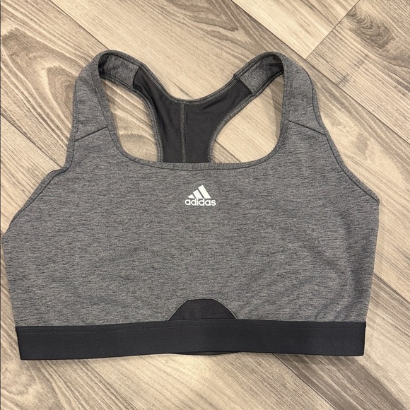 Adidas Charcoal Heather Sports Bra 1X - Picture 1 of 4